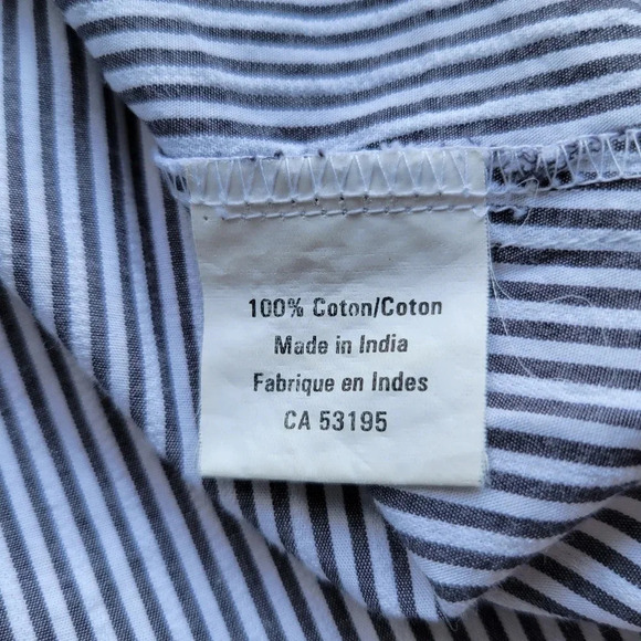 YDE Button Up Stripes Pinstripes Shirt Long Sleeves Button Back Collar  Medium - Picture 4 of 11